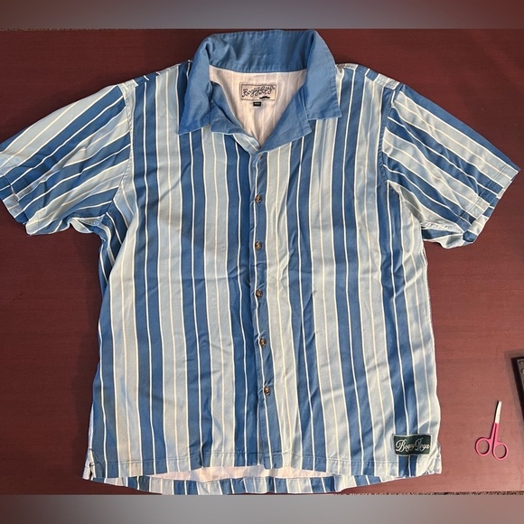 Bogey Boys Other - Blue Striped Men's Casual Button Down Shirt